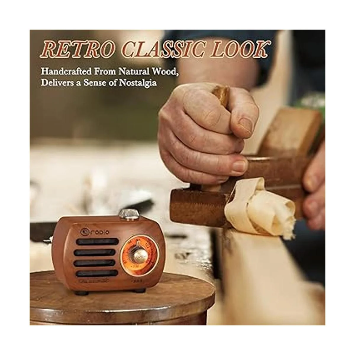 PRUNUS R818 Radio FM retro Bluetooth mini portátil de_6