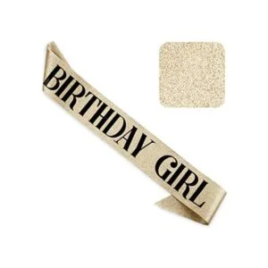 CORRURE Banda de cumpleaños con purpurina de Birthday_1