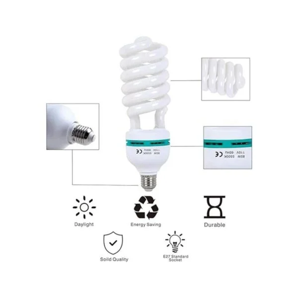 Aqirui Bombilla de 85 W 5500 K CFL de luz diurna en_2