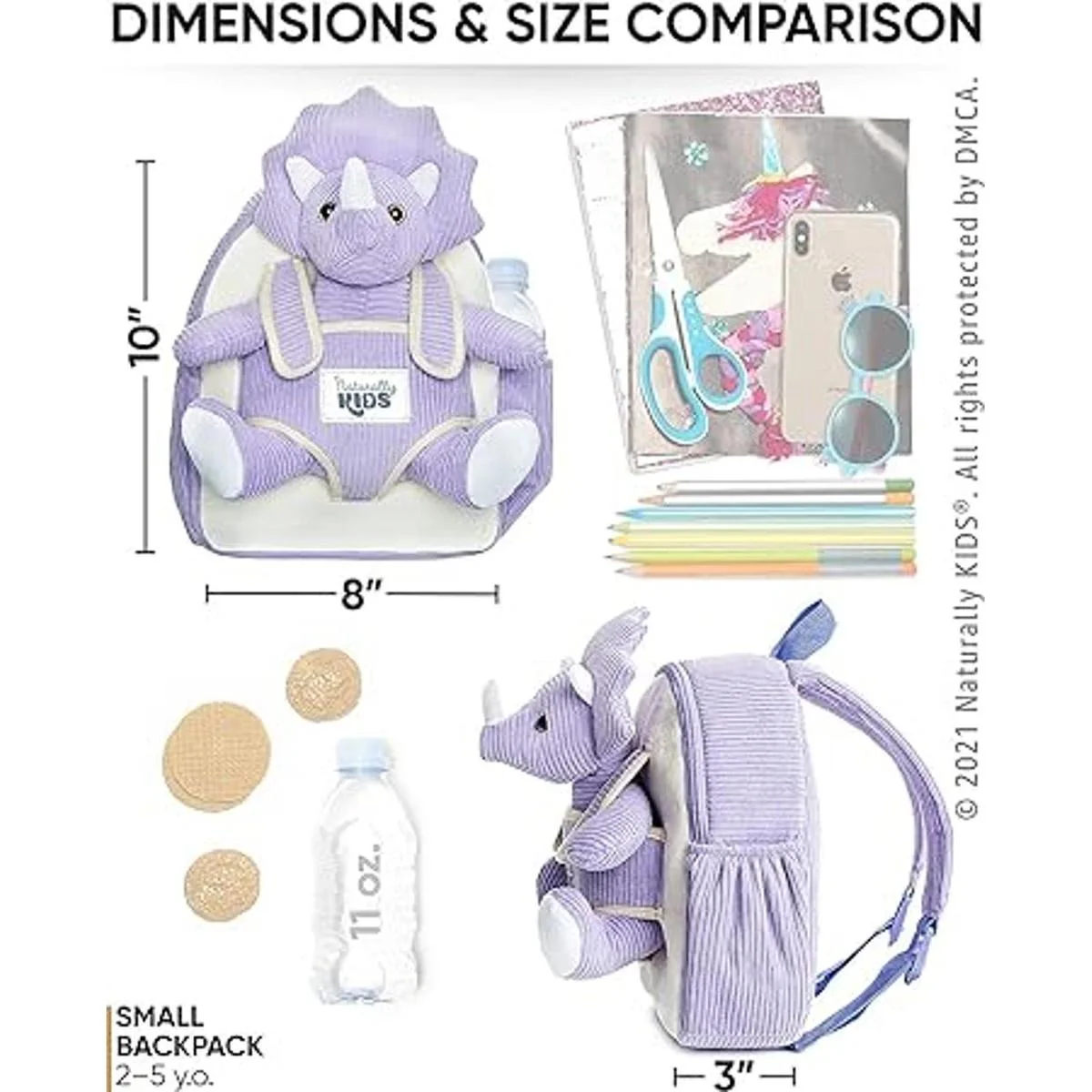 Naturally KIDS Mochila para niños pequeños con animales de_5