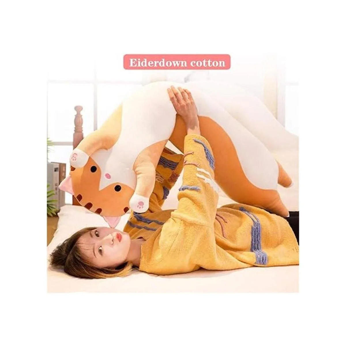 Shangman Adorable almohada de peluche con diseño de gato_4