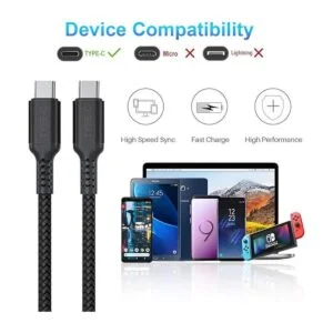 Elebase Cable USB C a tipo C de 100 W de 15 pies paquete_3