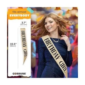 CORRURE Banda de cumpleaños con purpurina de Birthday_5