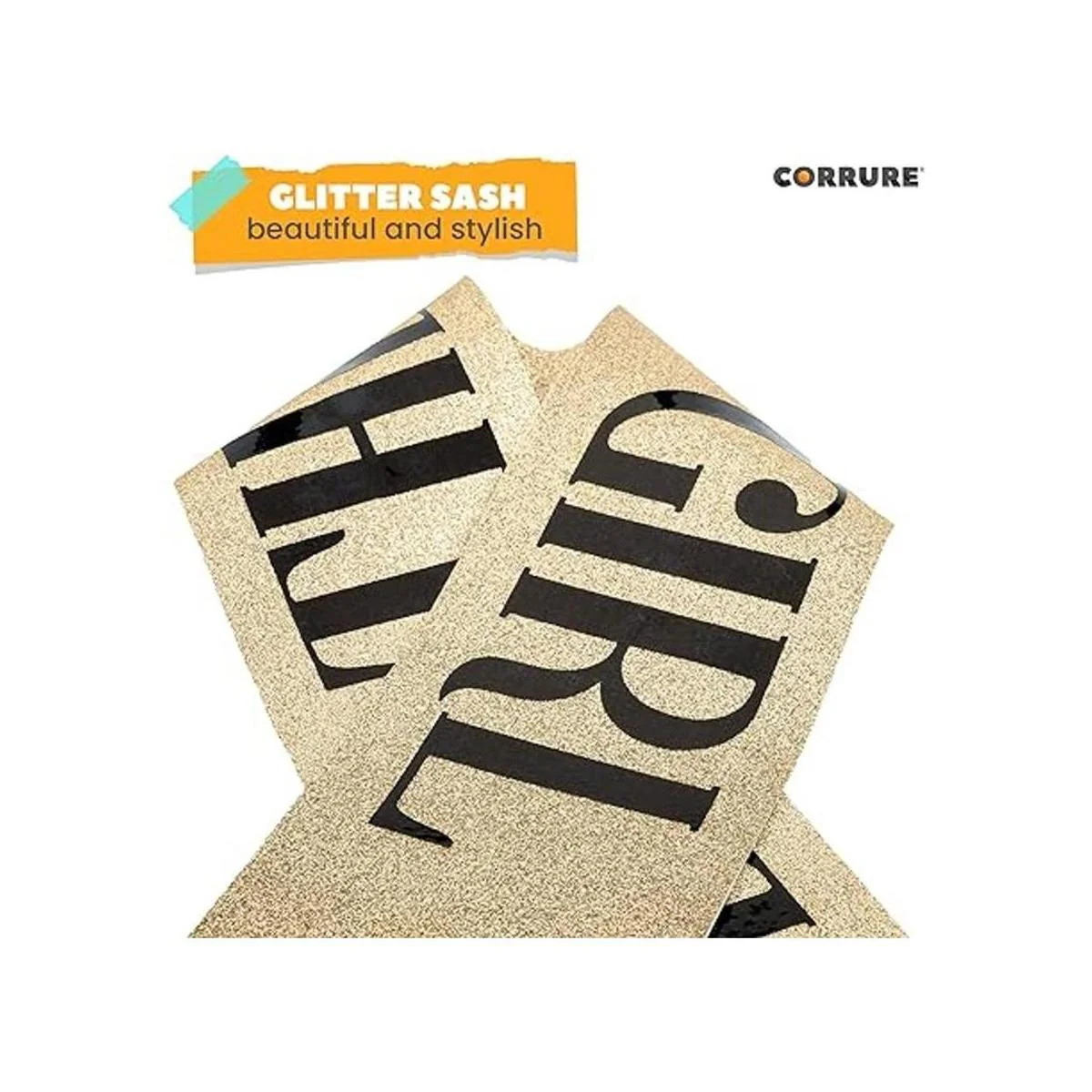 CORRURE Banda de cumpleaños con purpurina de Birthday_6