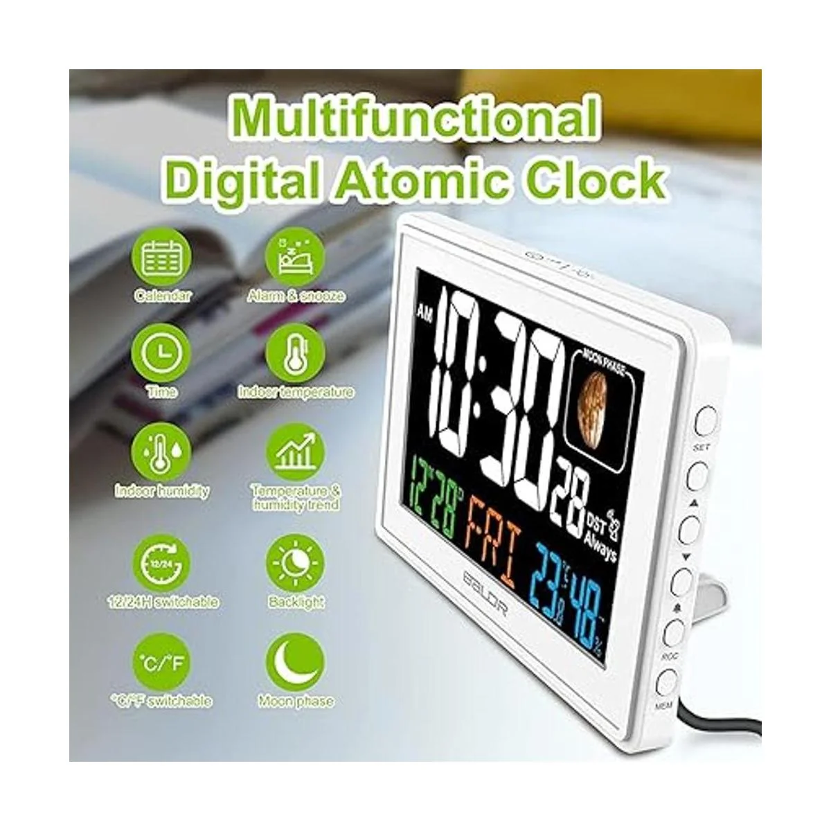 BALDR Reloj despertador atómico Reloj de escritorio_3