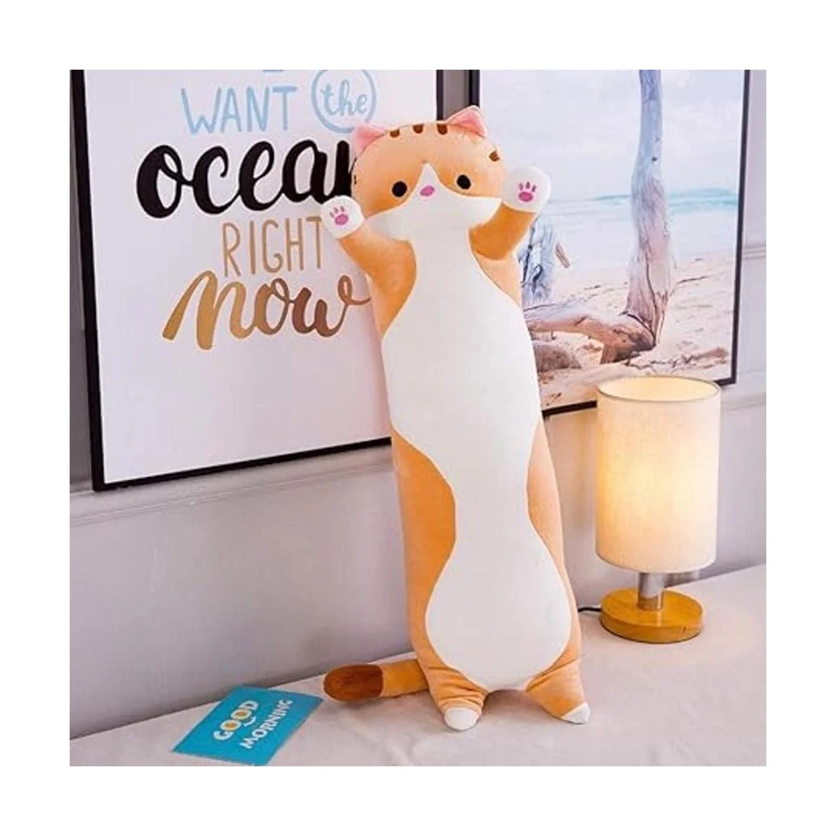 Shangman Adorable almohada de peluche con diseño de gato_2