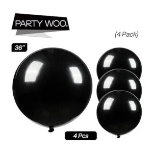 PartyWoo Globos negros 4 globos grandes de 36 pulgadas_6