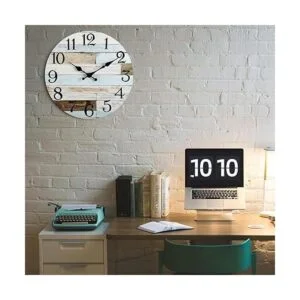 Reloj de pared Reloj de pared de madera silencioso sin_6