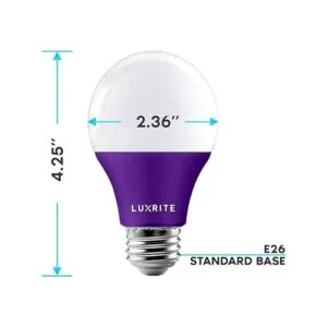 Luxrite Bombillas LED moradas A19 equivalente a 60 W no_4