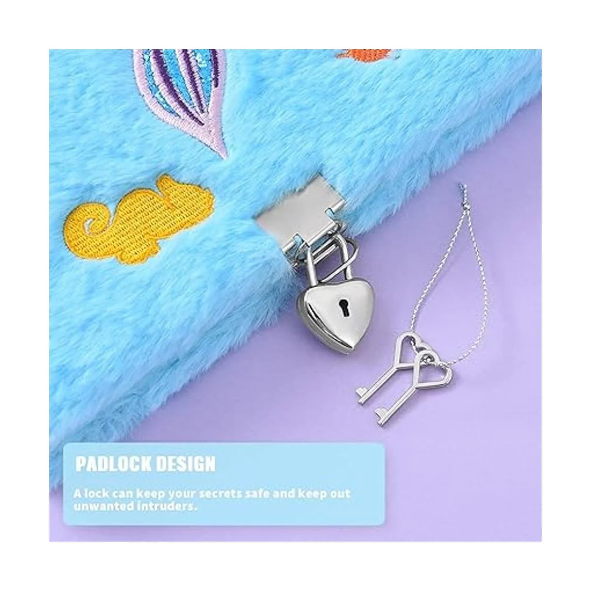 Juego de cuadernos de sirena de felpa diario con_2