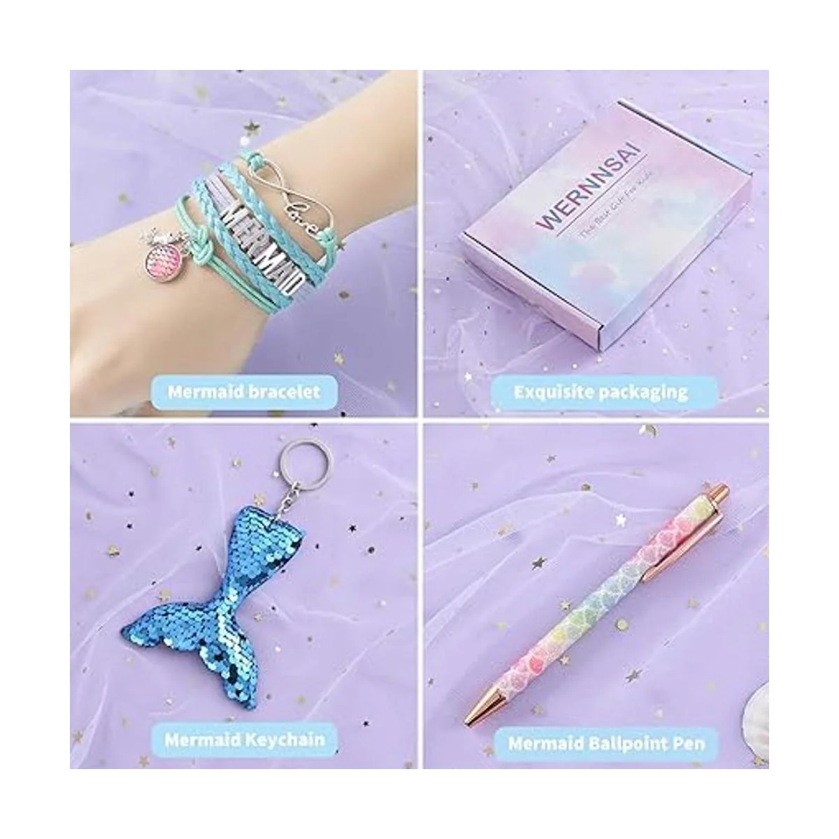 Juego de cuadernos de sirena de felpa diario con_5