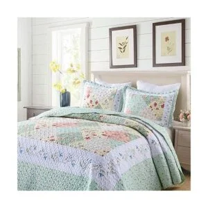 MarCielo Juego de edredón ligero de 3 piezas verde_3