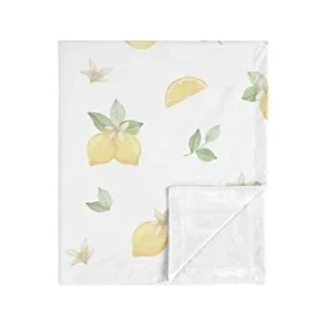 Sweet Jojo Designs Lemon Floral Baby Girl Manta recibiendo_1