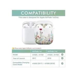 Cutebricase Funda para Airpods con diseño de flores_2