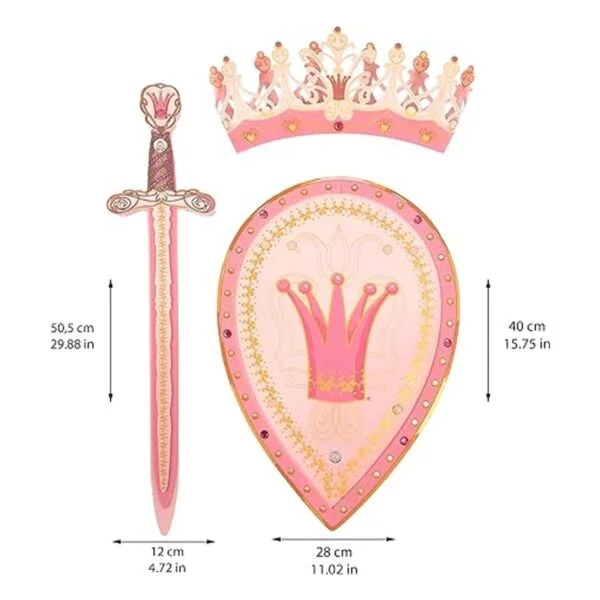 Liontouch Queen Rosa Espada de juguete escudo y corona_2