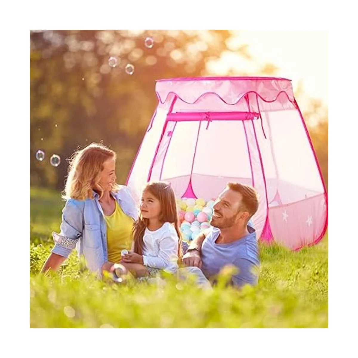 Tienda de campaña de princesa desplegable con luces de_3