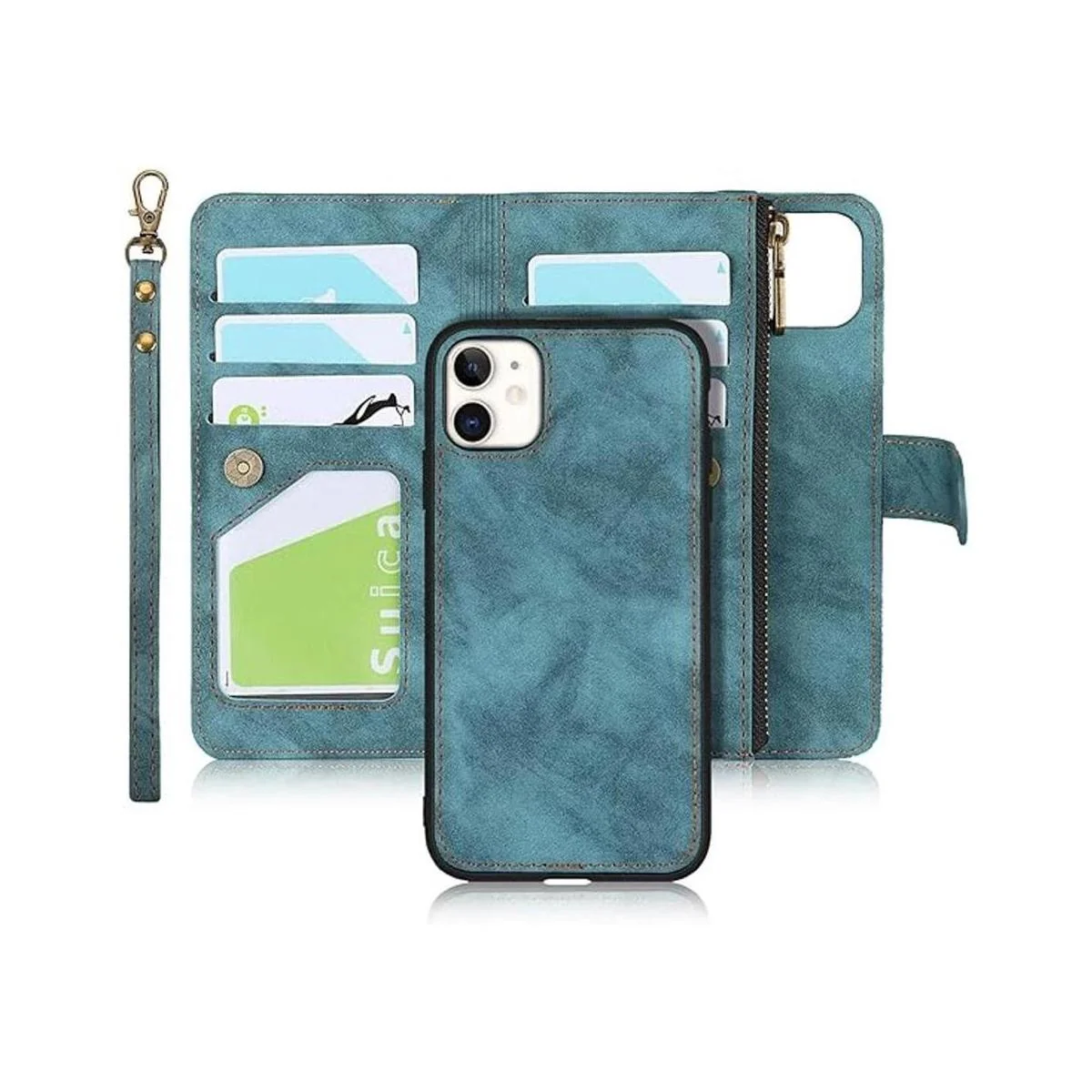 iCoverCase Funda tipo cartera para iPhone 11 con tarjetero_1