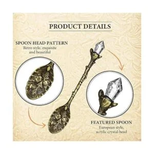 Cuchara retro de aleación de cristal cuchara de bruja