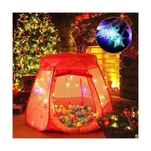 Tienda de campaña de princesa desplegable con luces de_2