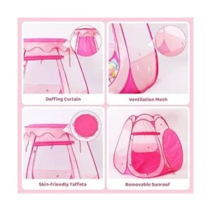 Tienda de campaña de princesa desplegable con luces de_5