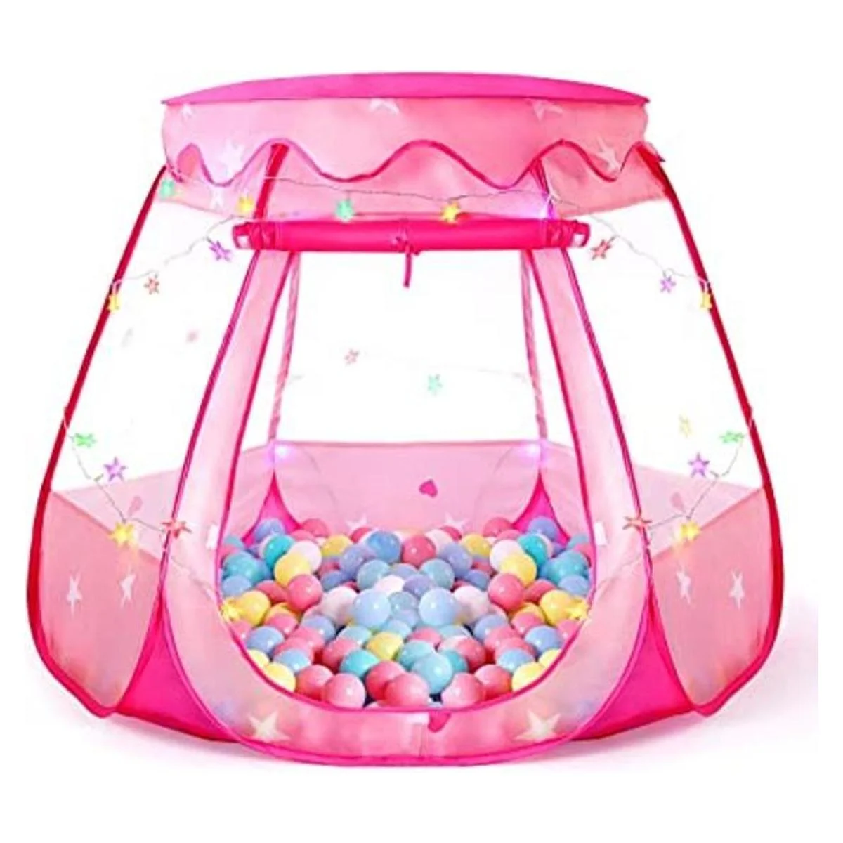 Tienda de campaña de princesa desplegable con luces de_1