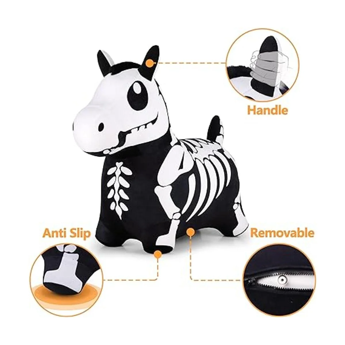 iPlay iLearn Bouncy Pals Caballo de salto de esqueleto_3