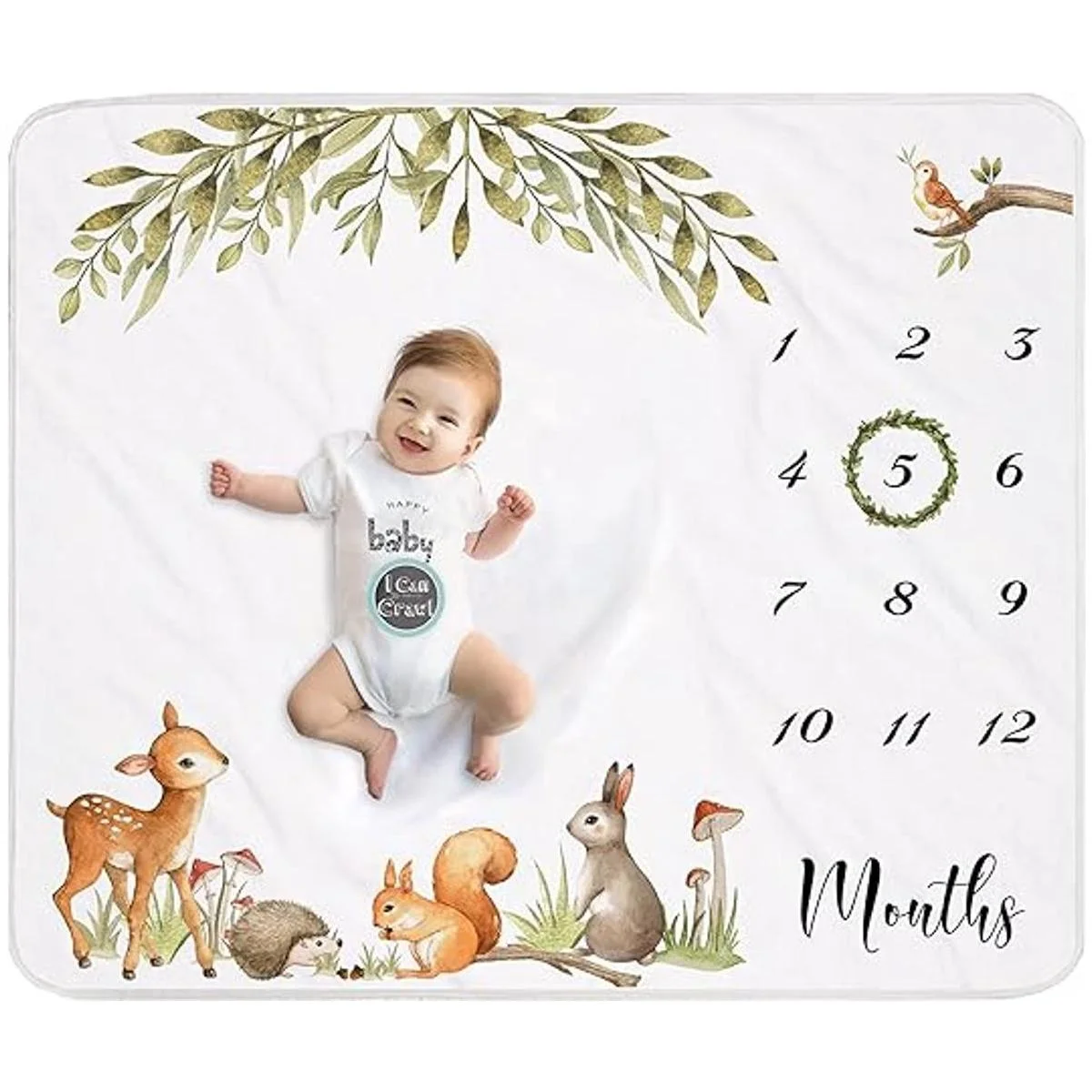 Yoothy Woodland Baby Manta mensual para niño y niña