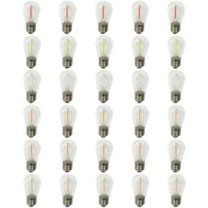MORGENLITE Paquete de 30 bombillas LED de color S14 de 1_2