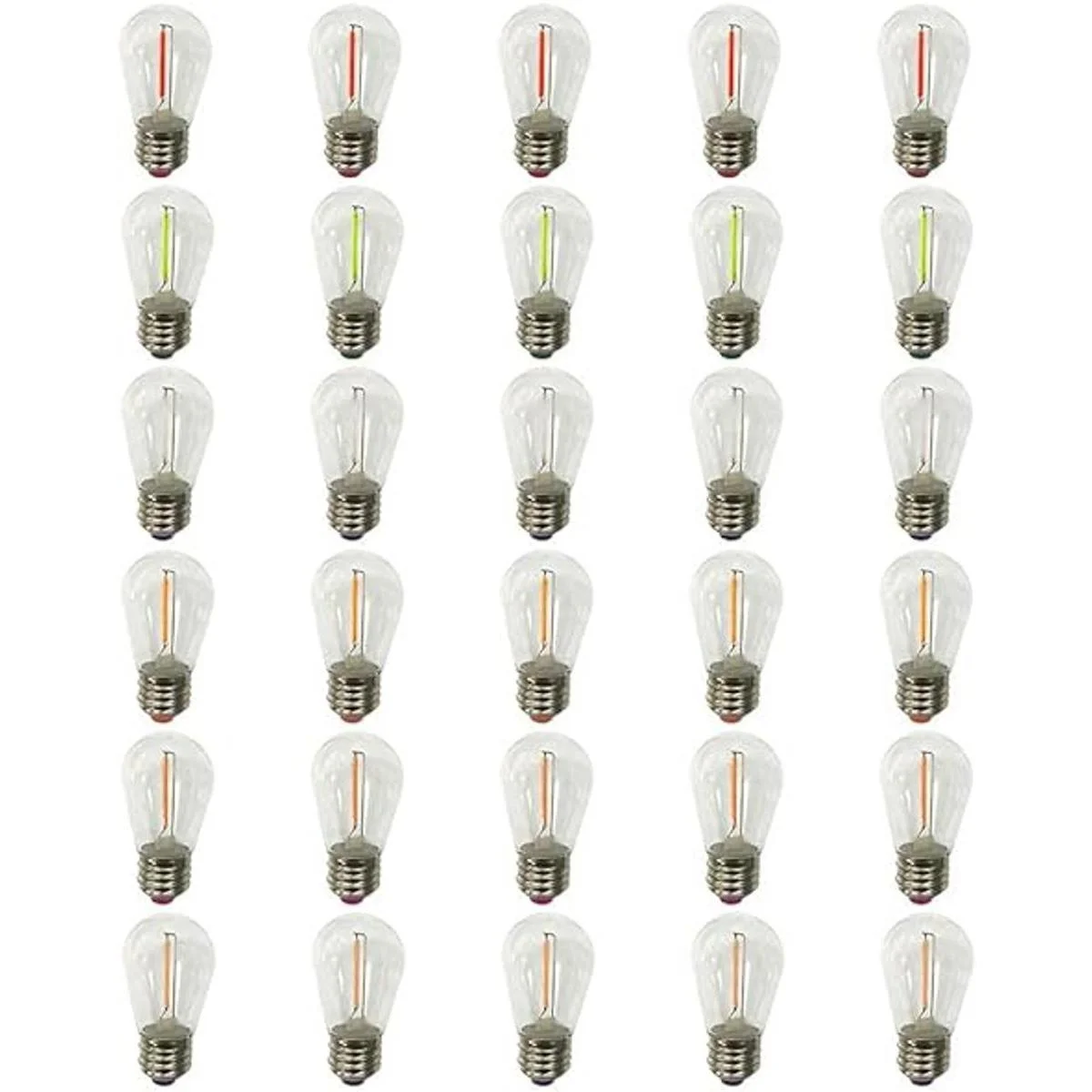 MORGENLITE Paquete de 30 bombillas LED de color S14 de 1_2