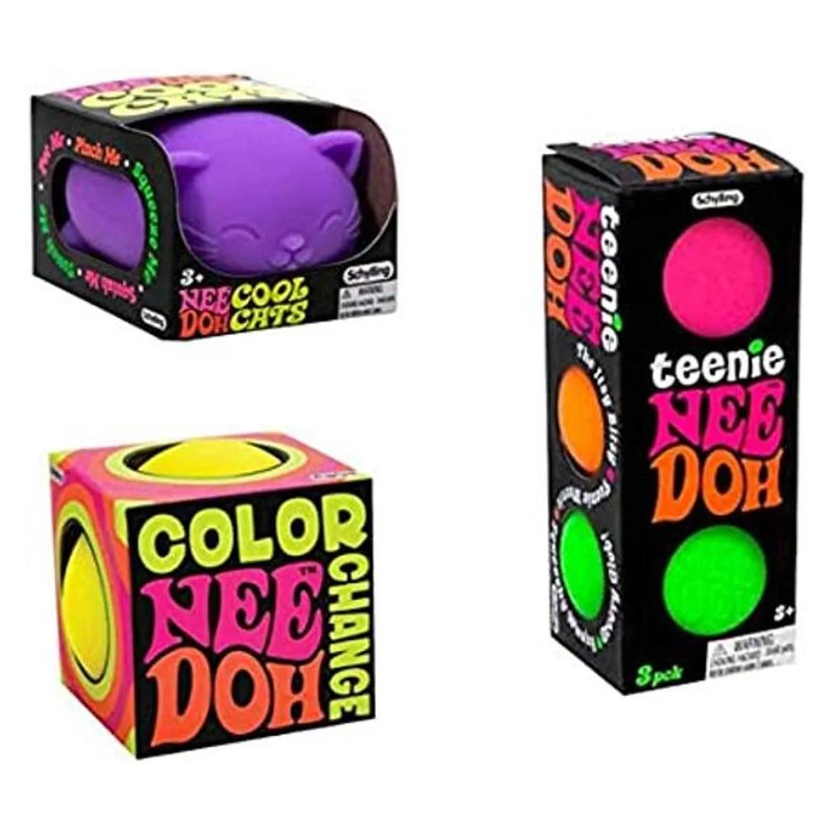 NeeDoh Schylling bolas de estrés el paquete completo Uno