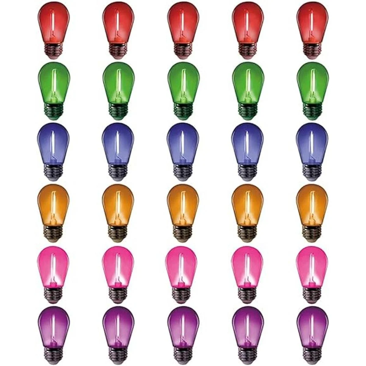 MORGENLITE Paquete de 30 bombillas LED de color S14 de 1_1