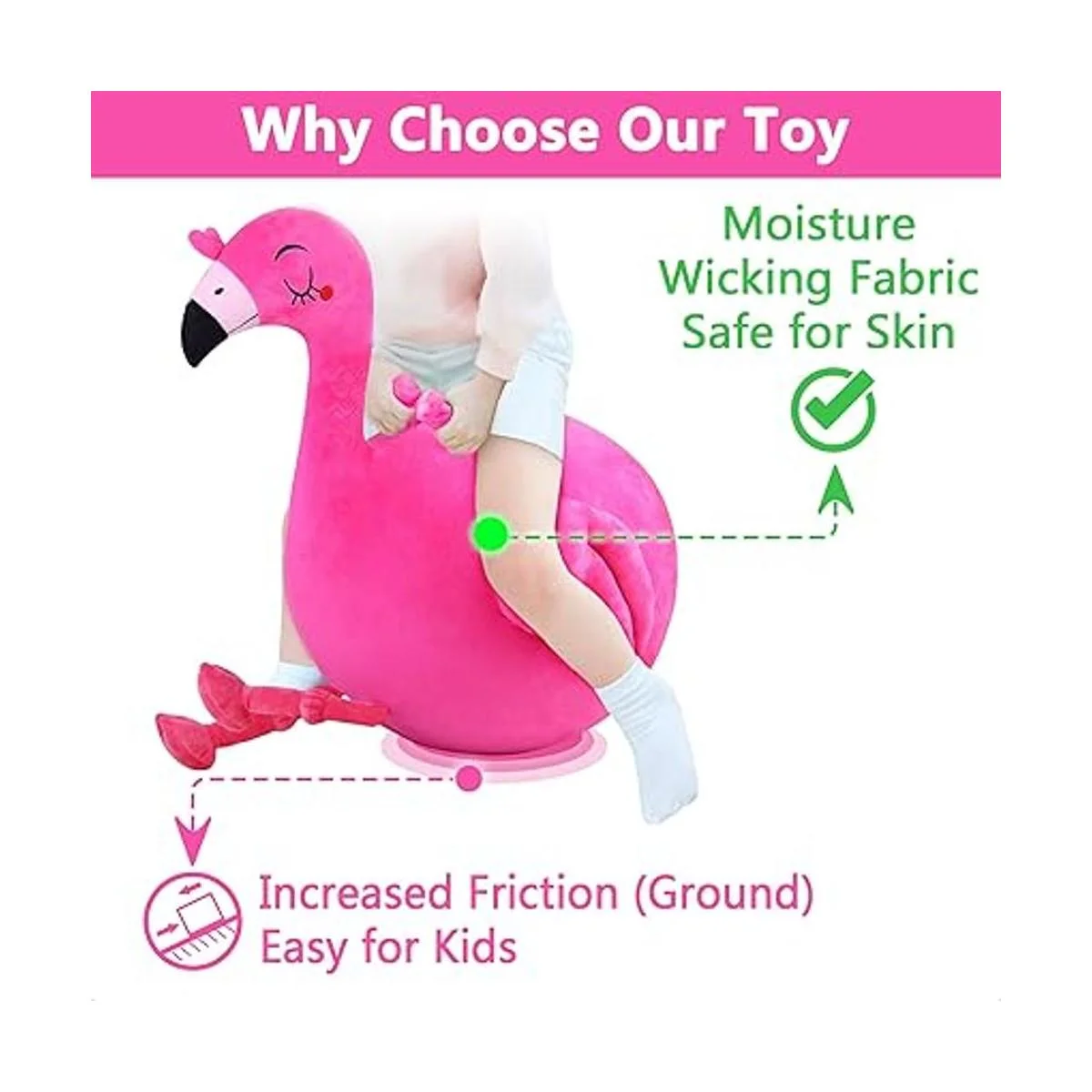 iPlay iLearn Bouncy Pals Bola de tolva de flamenco para_3