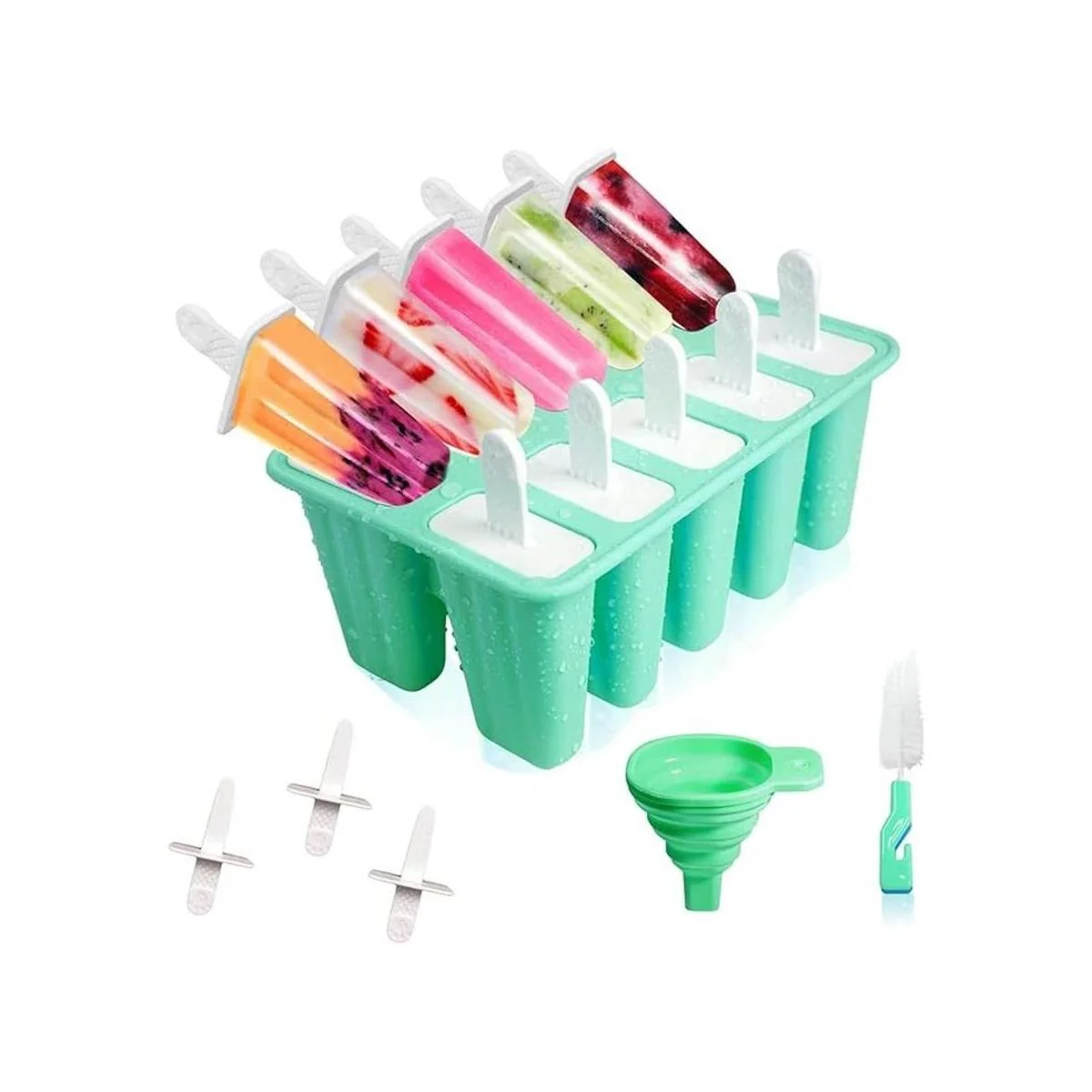 Moldes de paletas de silicona de 10 cavidades sin BPA_1