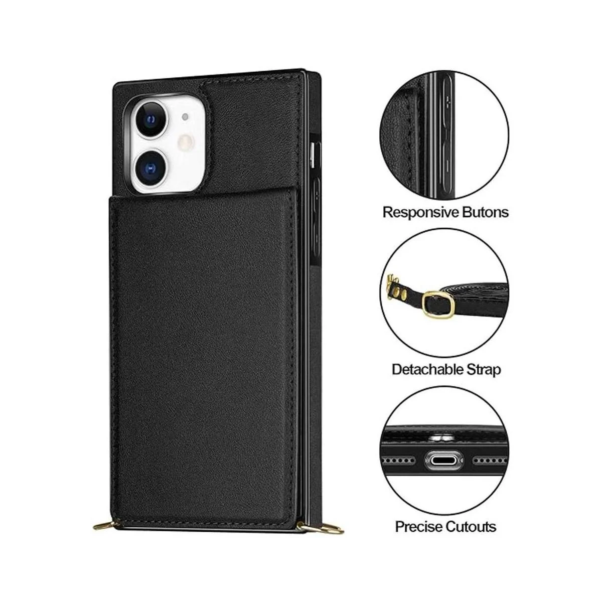 Vofolen Funda para iPhone 11 tarjetero de piel sintética_4