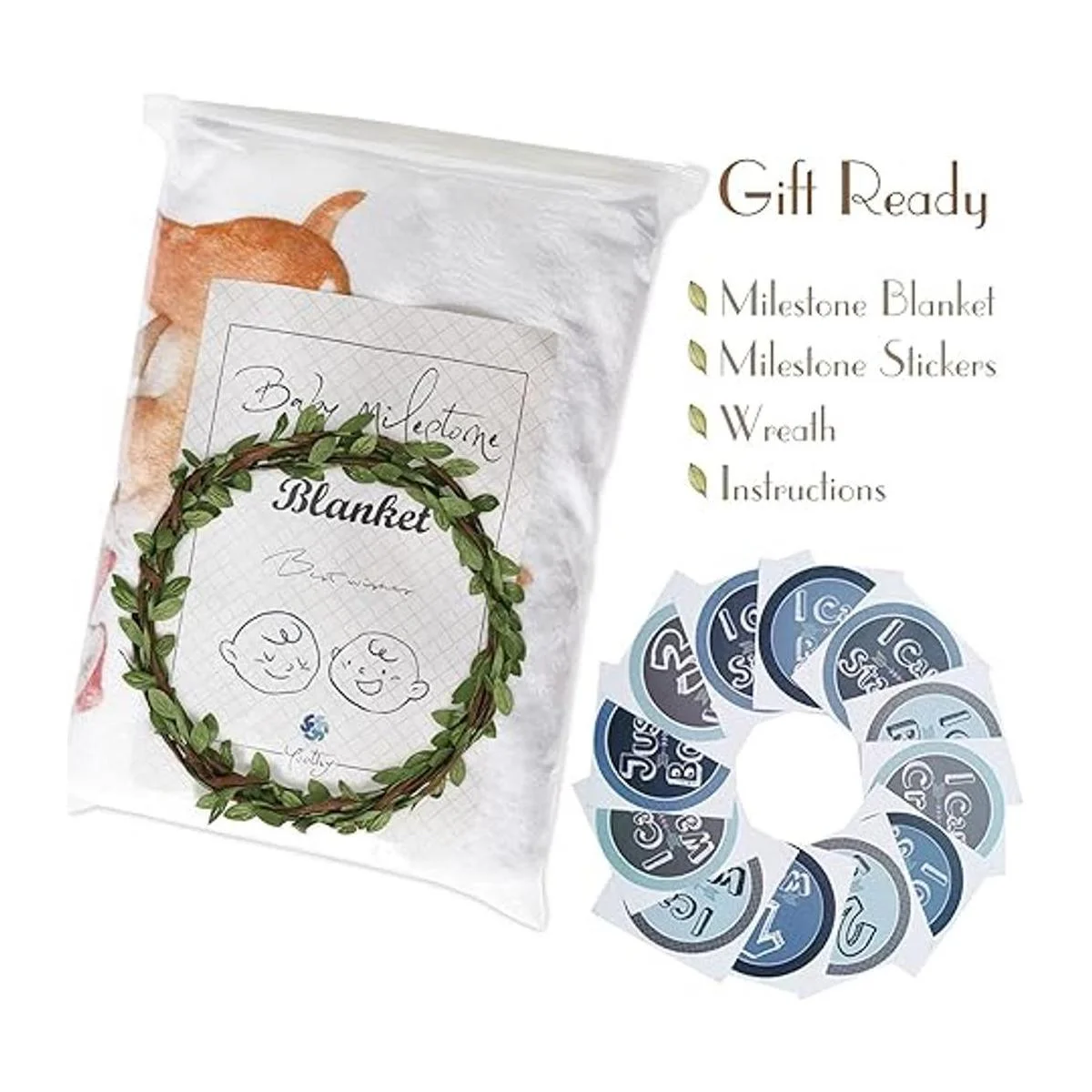 Yoothy Woodland Baby Manta mensual para niño y niña