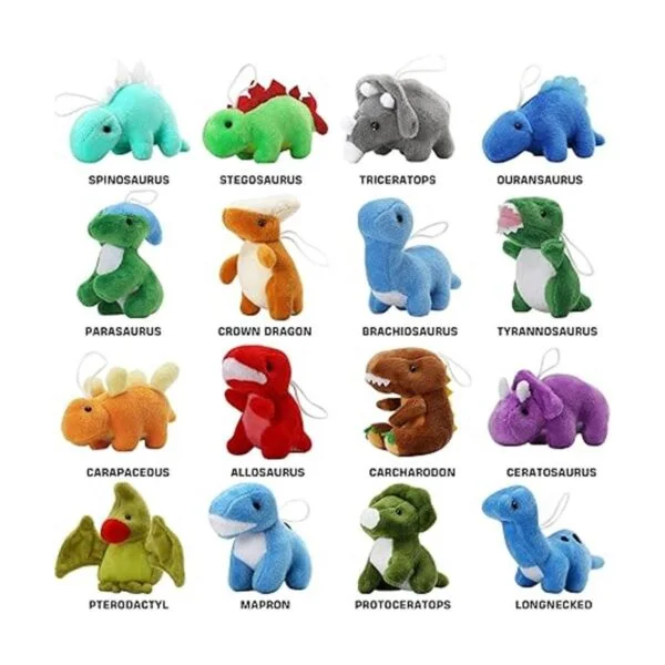 Paquete de 16 juguetes de peluche de dinosaurios a granel_5