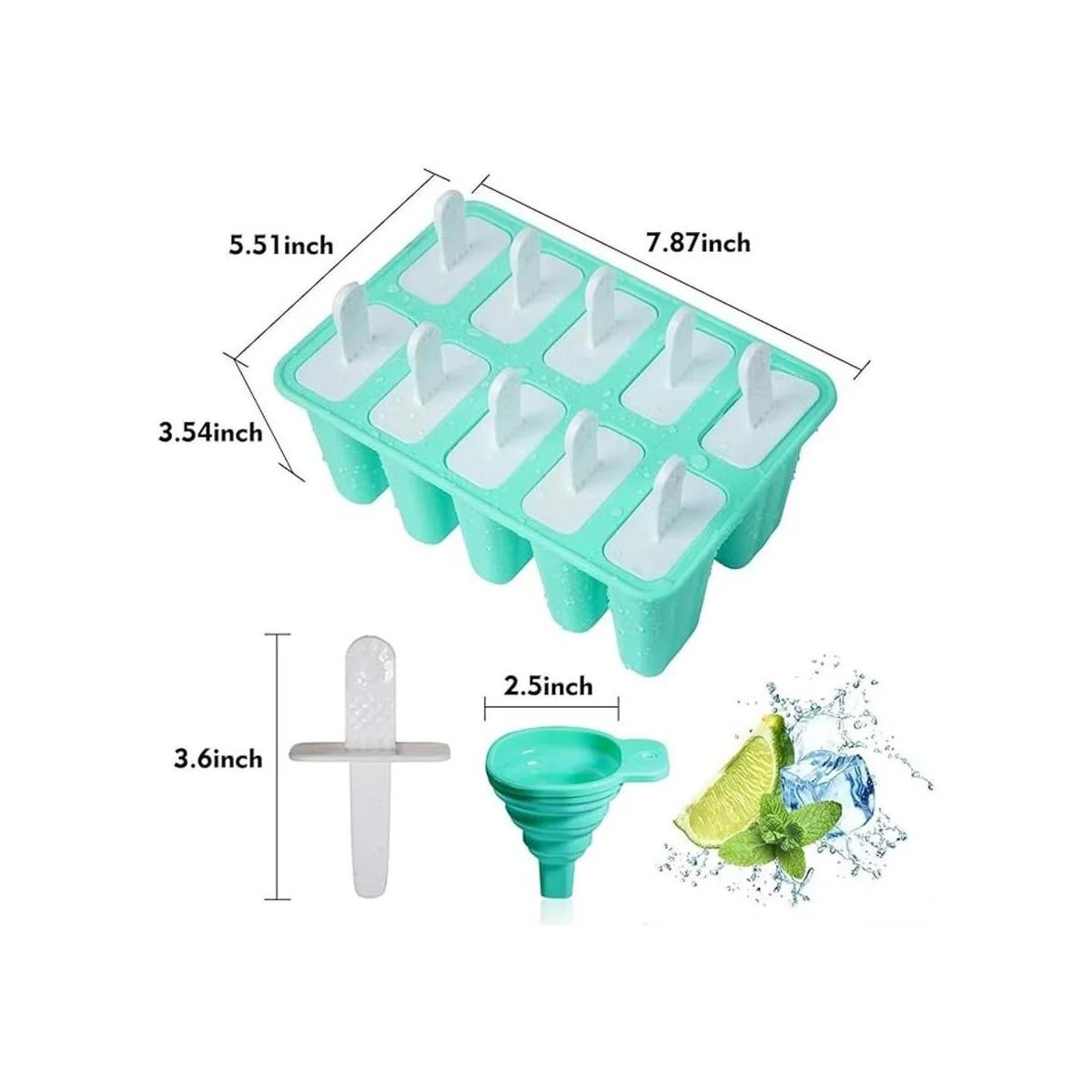 Moldes de paletas de silicona de 10 cavidades sin BPA_2