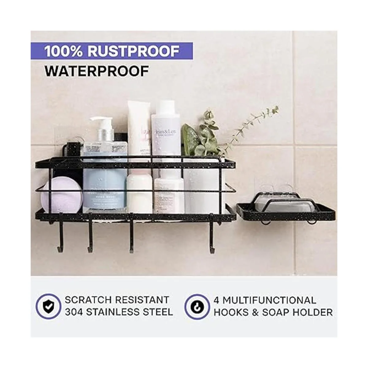 KINCMAX Estante de cesta de ducha y jabonera Organizador_2