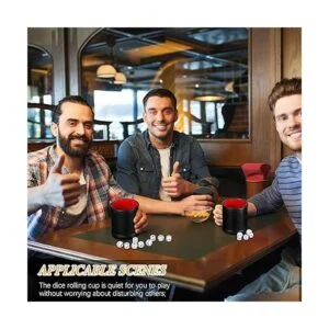 Skylety Juego de 6 tazas de dados de piel sintética juego_6