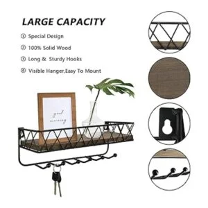 Soporte decorativo para llaves y correo para pared