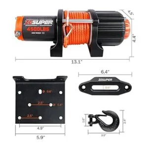 ZESUPER Kit de cabrestante eléctrico impermeable con_4