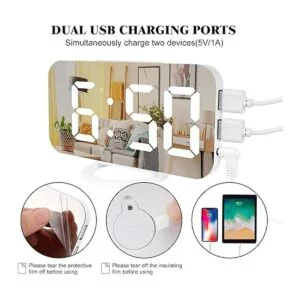 Reloj despertador digital pantalla LED grande Lamisola 2_5