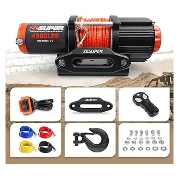 ZESUPER Kit de cabrestante eléctrico impermeable con_5