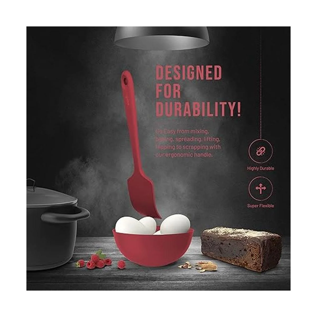 BakeRoyal Juego de espátulas de silicona 4 espátulas de_3