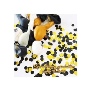 Globos de confeti para graduación color negro y dorado_4
