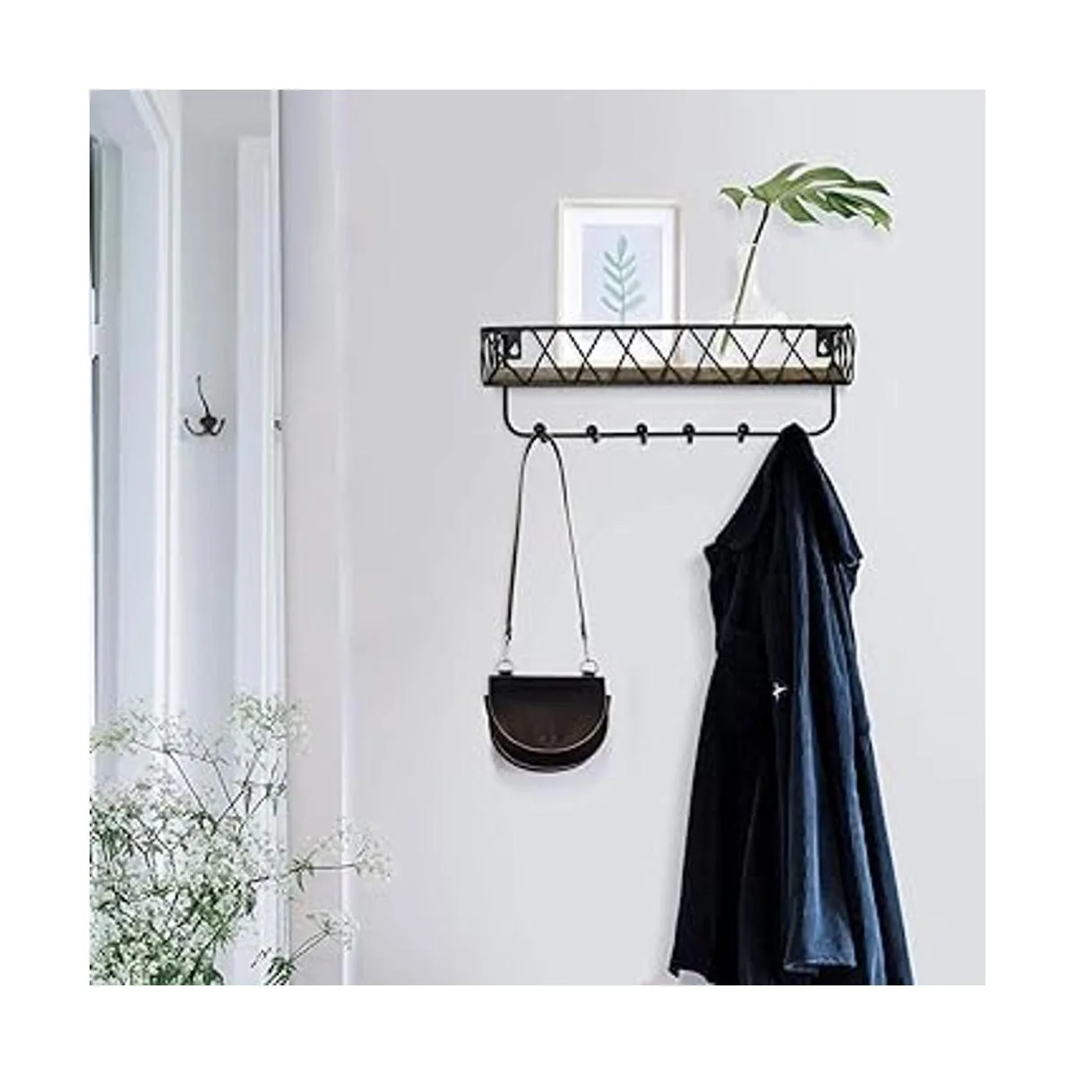 Soporte decorativo para llaves y correo para pared