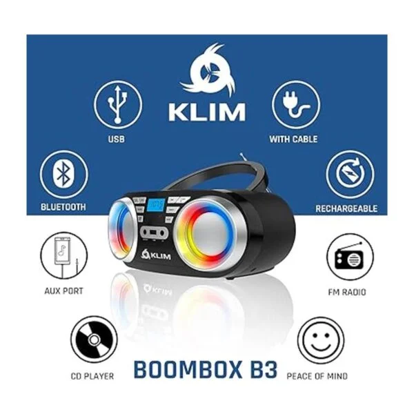 KLIM B3 CD Boombox Reproductor de CD de audio portátil_4