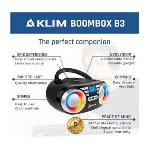 KLIM B3 CD Boombox Reproductor de CD de audio portátil_2
