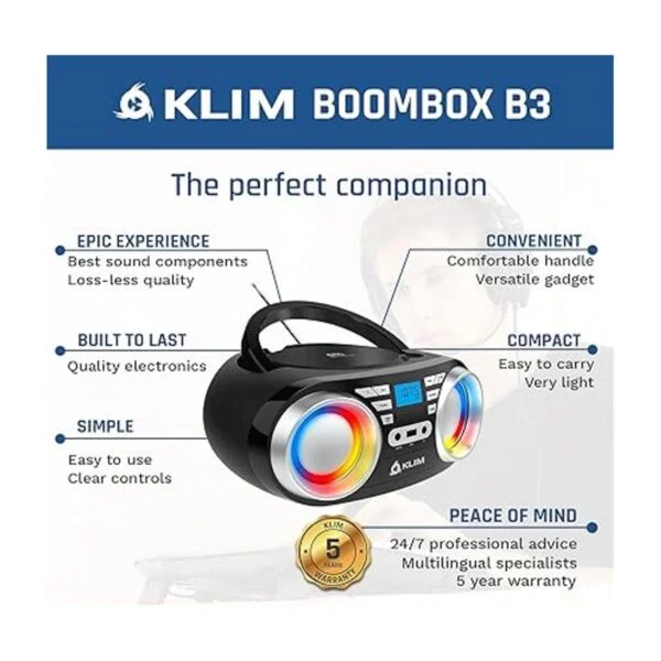 KLIM B3 CD Boombox Reproductor de CD de audio portátil_2