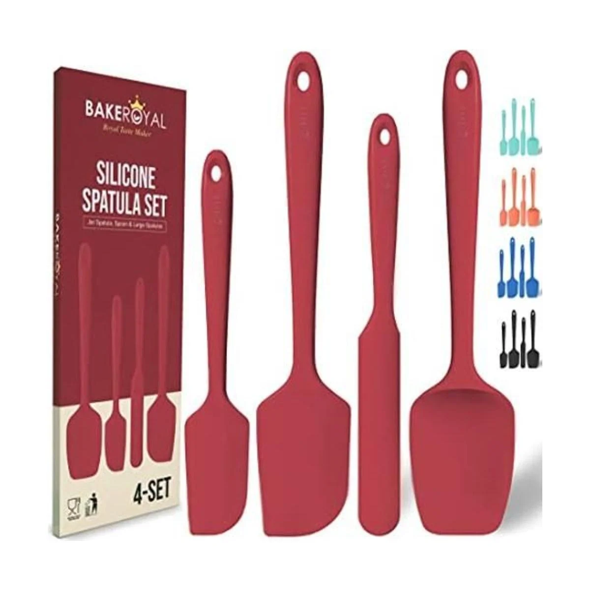 BakeRoyal Juego de espátulas de silicona 4 espátulas de_1